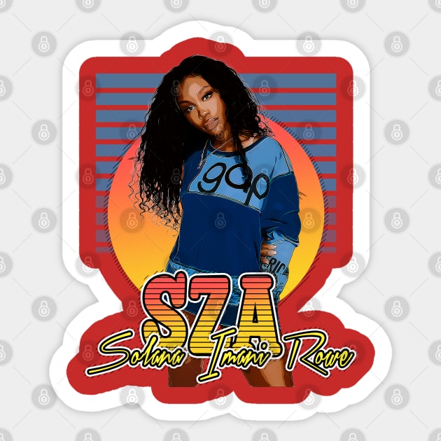 RETRO SZA //Solana Imani Rowe vintage style flyer Sticker by Now and Forever